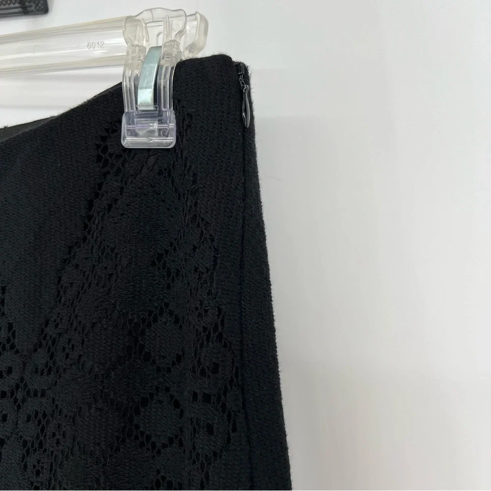 Kobi Halperin Black‎ Eyelet Wide Leg Lined Black Pants Sz Small